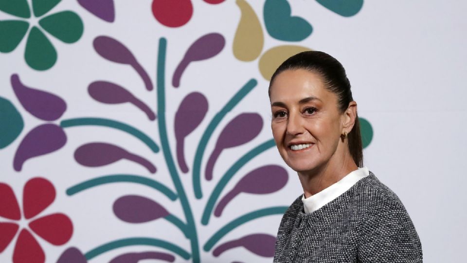 La presidenta de México, Claudia Sheinbaum, durante una rueda de prensa, en el Palacio Nacional en la Ciudad de México.