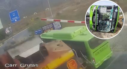 Revelan video del choque entre tren y camión urbano en García