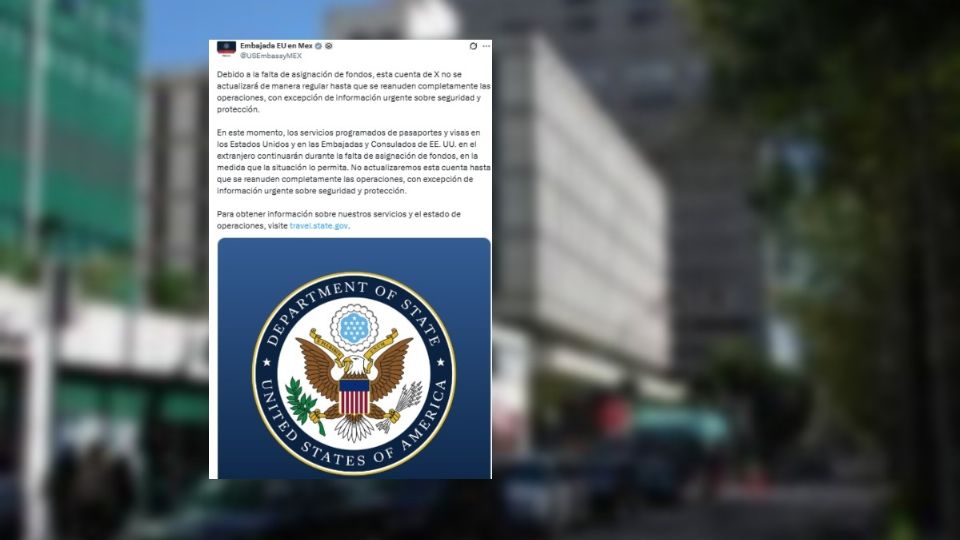 Embajada de Estados Unidos anunció falta de fondos