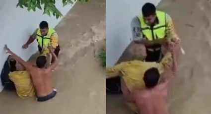 VIDEO | Rescatan adulto mayor y sus 13 perros que vivían bajo un puente tras fuertes inundaciones