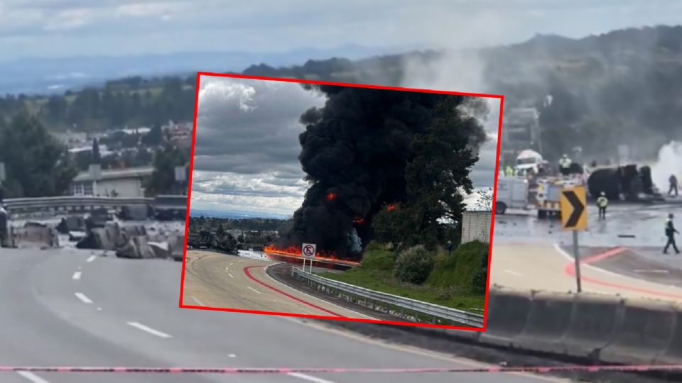 En la carretera México-Puebla, las autoridades mantienen la zona bajo resguardo.