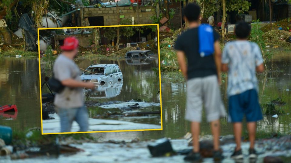 “Es un niño que está atrapado”, habitantes de Poza Rica piden que se agarre fuerte al árbol.