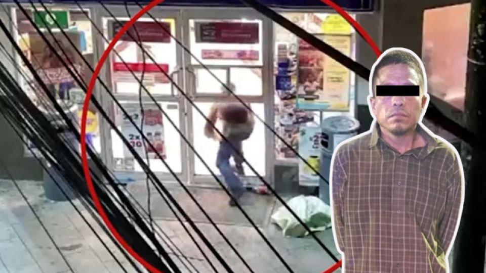 El presunto ladrón fue captado por las cámaras del C4 de Monterrey cuando robaba una tienda Oxxo en el centro de la ciudad.