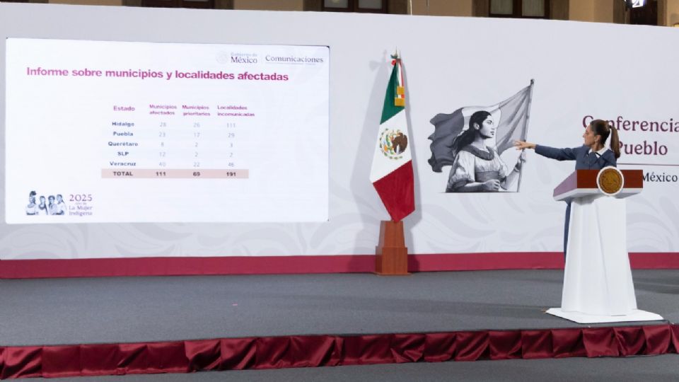 La mandataria informó que 75 personas siguen sin ser localizadas.