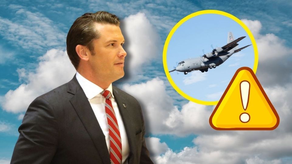 Avión del Secretario de Defensa de EU aterriza de emergencia por parabrisas roto