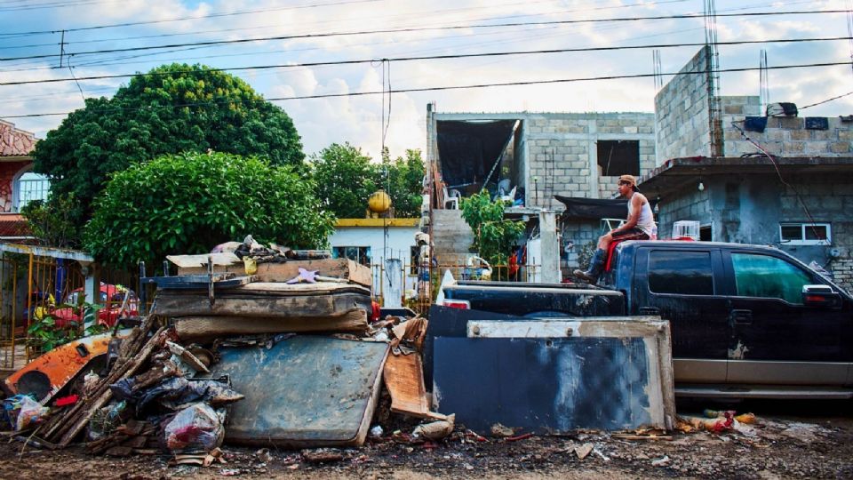Estragos por las lluvias en Veracruz.