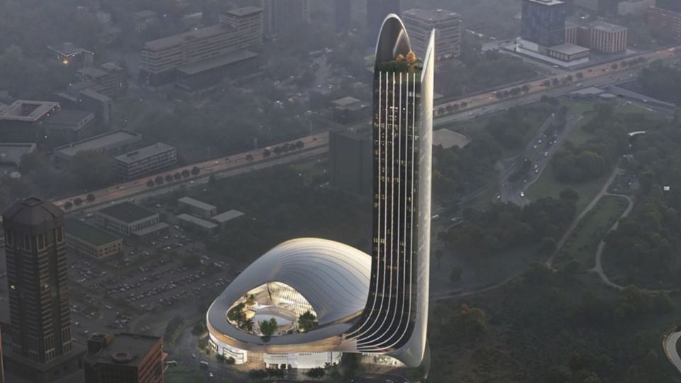 Vista del diseño futurista de la Torre Insignia.