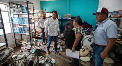 Mario Delgado garantiza reparación total de escuelas afectadas por lluvias en Puebla