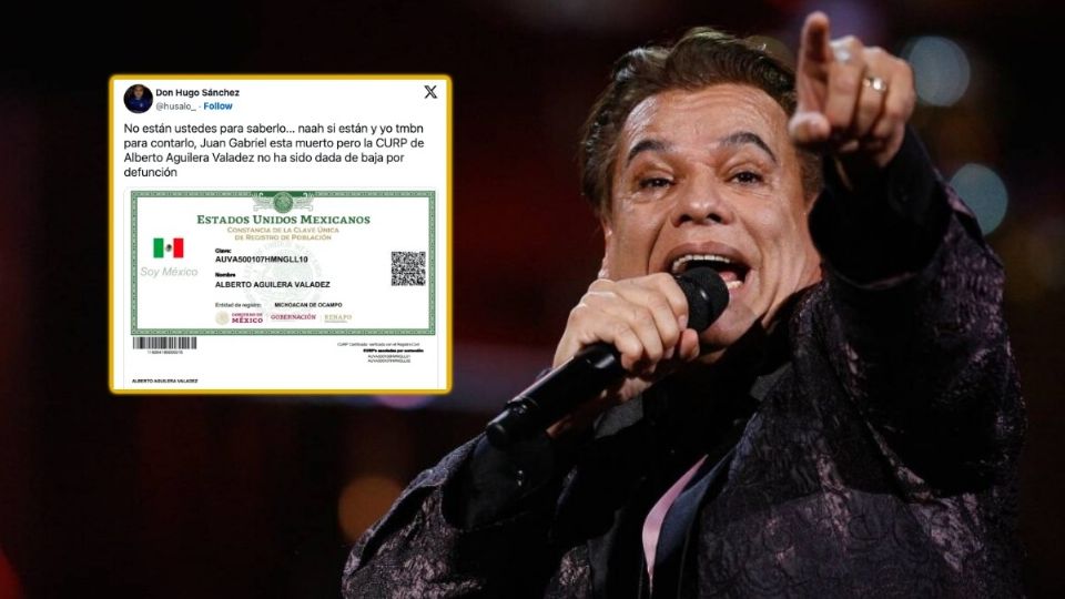 Descubren que CURP de Juan Gabriel sigue activa dentro de la RENAPO