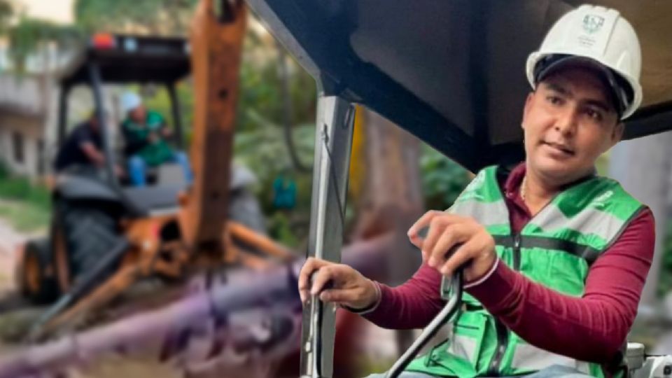 El edil tomó el control de la maquinaria con la intención de dar el “primer golpe”.