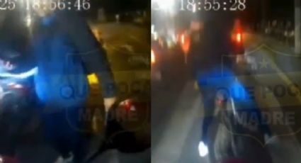 VIDEO | Así operan los "montachoques" en bici; ebrio amenaza a mujer biker con un palo