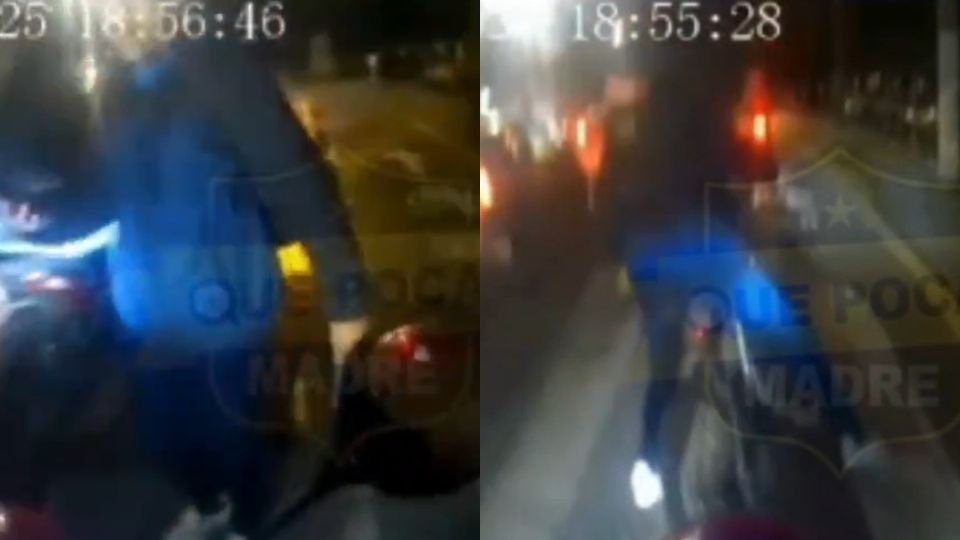 Así operan los 'montachoques' en bici; ebrio amenaza a mujer con un palo
