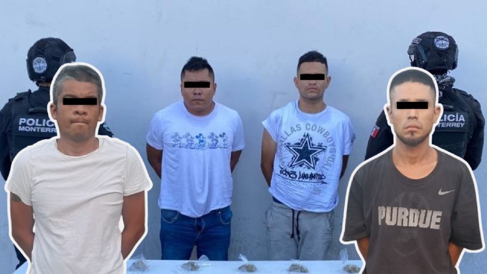Los detenidos fueron puestos a disposición de las autoridades tras ser sorprendidos con envoltorios de droga en distintos puntos de Monterrey.