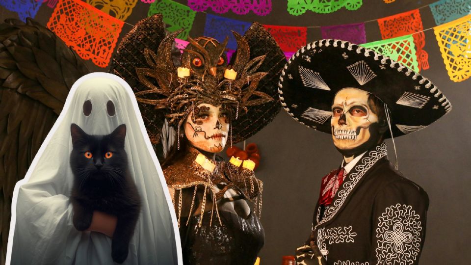 Altares coloridos y disfraces creativos conviven en Monterrey durante las celebraciones de Halloween y Día de Muertos.