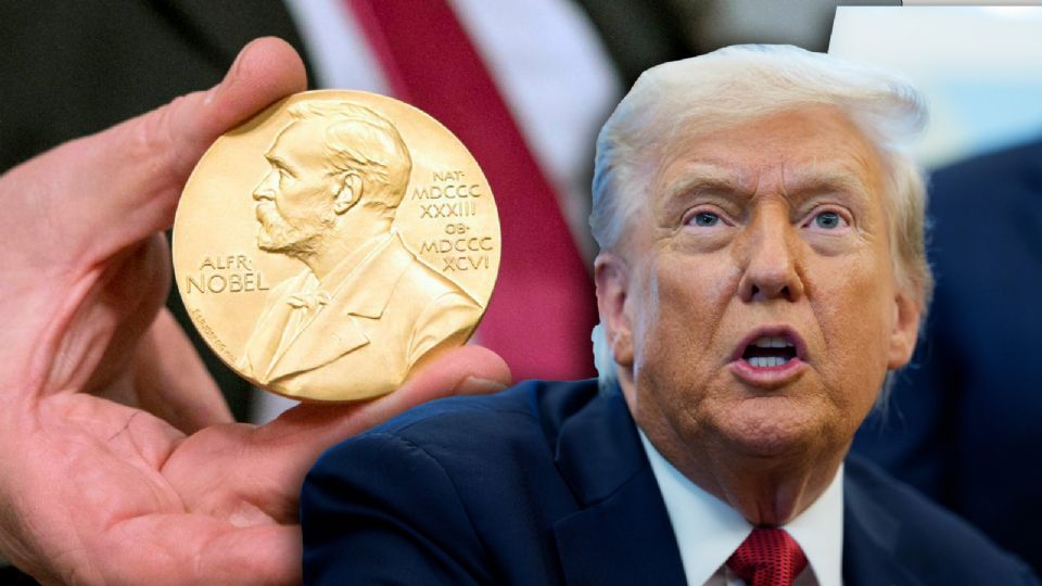 Donald Trump presentando una propuesta de paz.