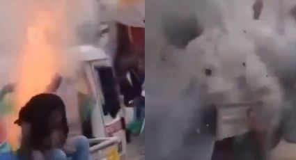VIDEO | Niña se salva por segundos de explosión de pirotecnia en Oaxaca