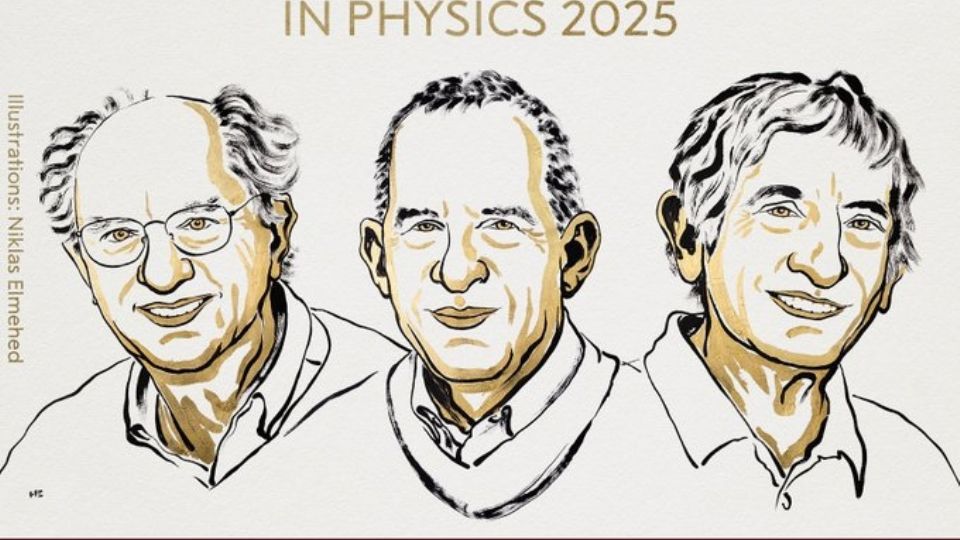 La Real Academa de Ciencias de Suecia otorgó el Premio Nobel de Física 2025 John Clarke, Michel Devoret y John Martins.