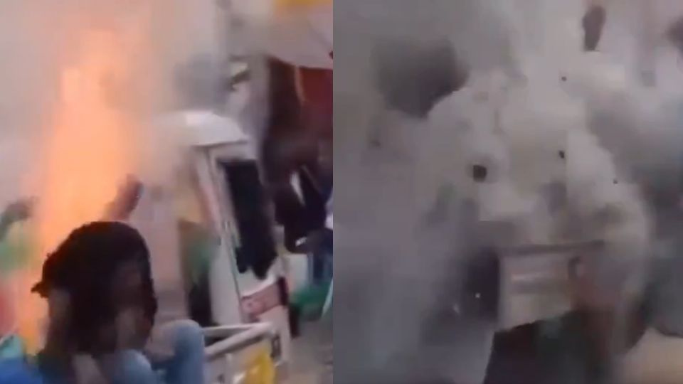 Niña se salva por segundos de explosión de pirotecnia en Oaxaca