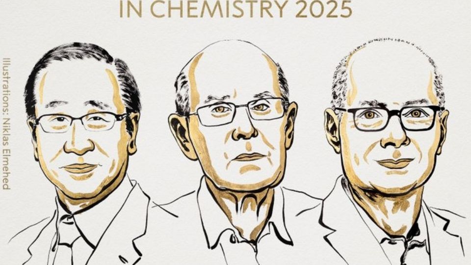 La Real Academia Sueca de Ciencias otorga el Premio Nobel de Química a Susumu Kitagawa, Richard Robson y Omar M. Yaghi.