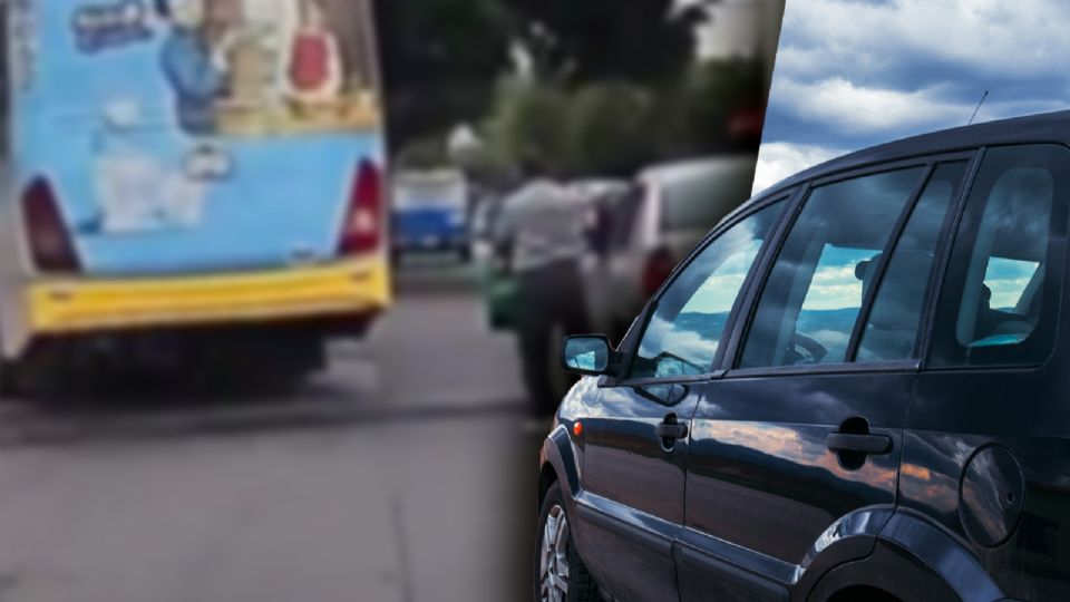 En San Luis Potosí, automovilista ayuda a persona mayor a tomar el camión