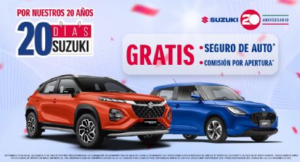 SUZUKI celebra 20 años en México con 20 días de beneficios único