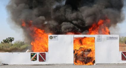 Incineran más de 370 kilos de drogas aseguradas en Nuevo León