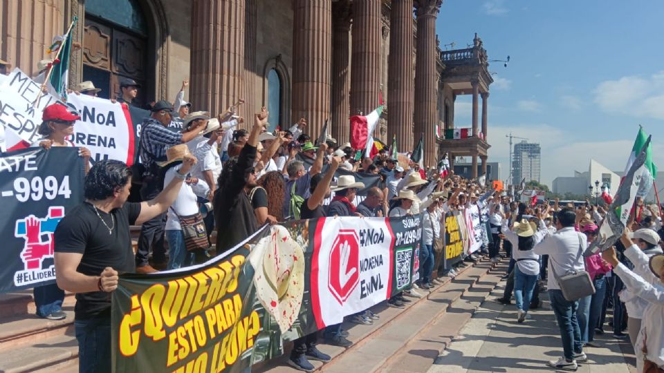 Marcha de la Generación Z en el Centro de Monterrey.