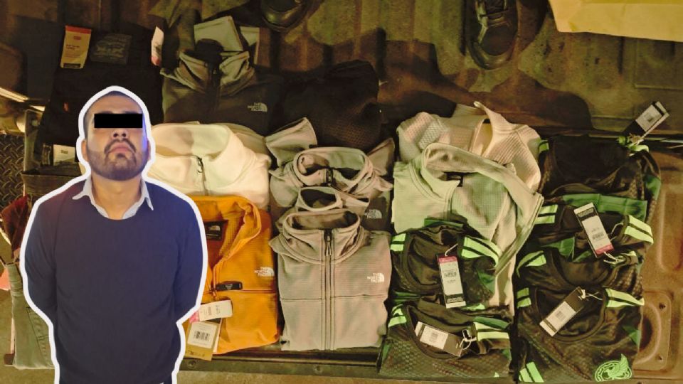 Policías de Monterrey aseguraron al presunto fardero y recuperaron la mercancía sustraída en la tienda Liverpool de Vista Hermosa.