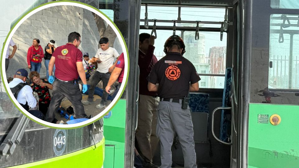 Cuerpos de rescate atendieron a los 16 pasajeros lesionados tras el choque entre un camión urbano y un tráiler en la Carretera a Colombia.