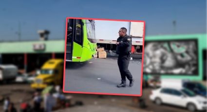 VIDEO | Policía dispara durante riña contra comerciantes en la Central de Abasto en CDMX