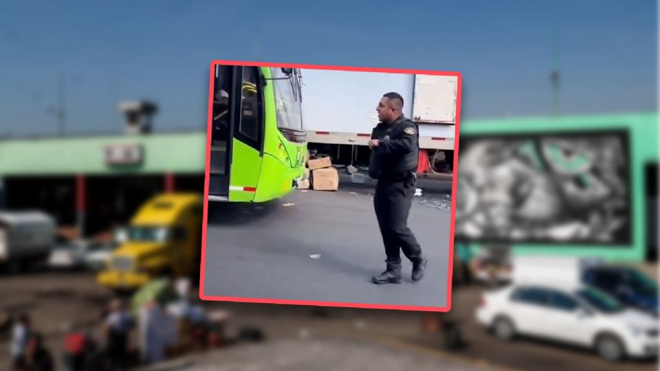 Policías de la SSC enfrentan agresiones en la Central de Abasto y detienen a un hombre.