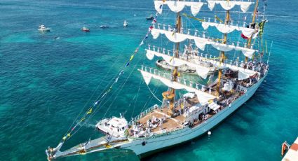 Arriba a Cozumel el Buque Escuela 'Cuauhtémoc', orgullo de la Armada de México