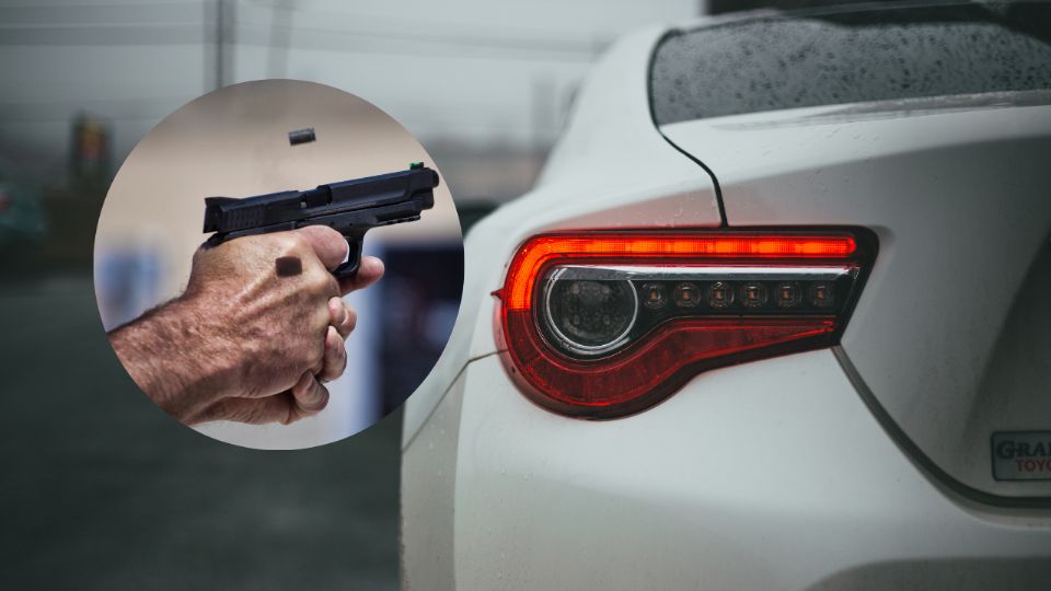 Oficiales resguardaron el automóvil donde un hombre fue baleado en la colonia independencia.