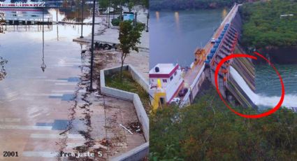 Presa La Boca realiza desfogue tras las fuertes lluvias registradas en Monterrey