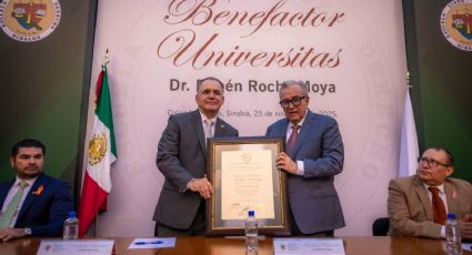 Recibe Rocha Moya distinción 'Benefactor Universitas' de la Escuela Libre de Derecho de Sinaloa