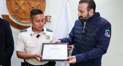 Reconocen a elemento de Policía de San Pedro por rescatar familia en incendio