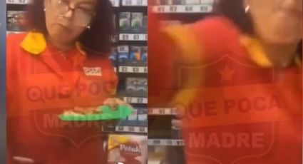 VIDEO | Cajera del Oxxo golpea a usuario mientras la señala de no querer hacerle un retiro