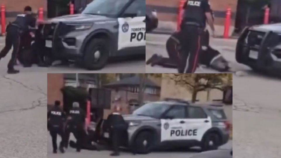 El mero estilo de 'Loca Academia de Policías', estos uniformados atropellaron dos veces a un sospechoso. Checa el video.