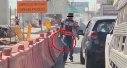 VIDEO | Hombre saca machete durante pelea vial en Miguel Alemán