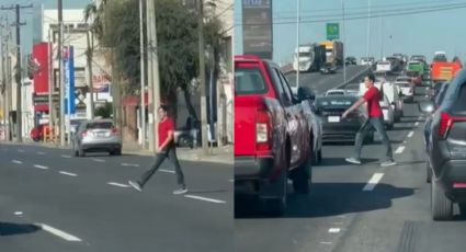 VIDEO | Captan a conductor persiguiendo a otro con un martillo en plena avenida Barragán