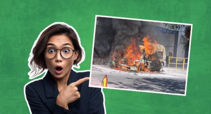 Incendio de camión de valores en Apodaca moviliza cuerpos de emergencia