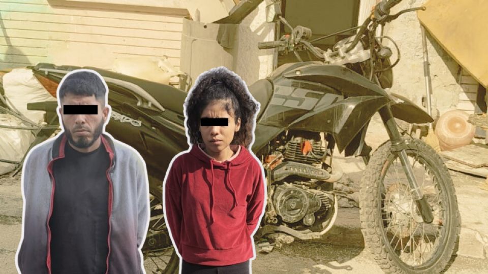 La motocicleta con reporte de robo fue asegurada por la Policía de Monterrey durante la detención de la pareja en la colonia Terminal.