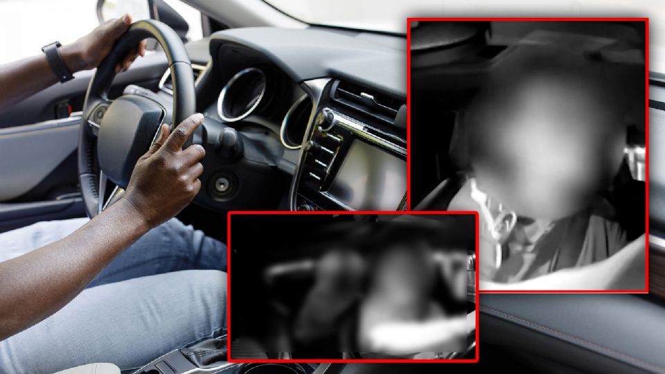 A pesar de la violencia del ataque, la conductora logró mantener el control del auto.