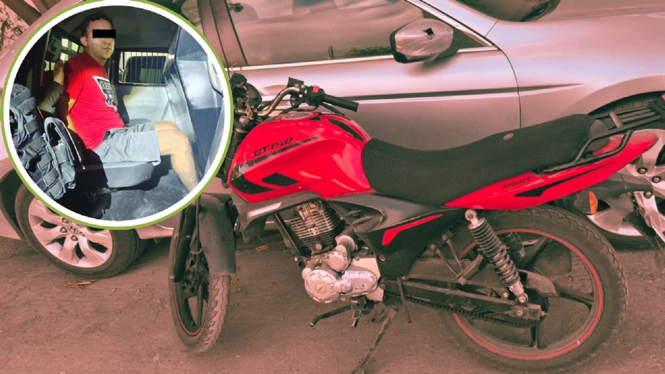 El motociclista fue detenido tras confirmarse que la placa que portaba no correspondía a la unidad que conducía.