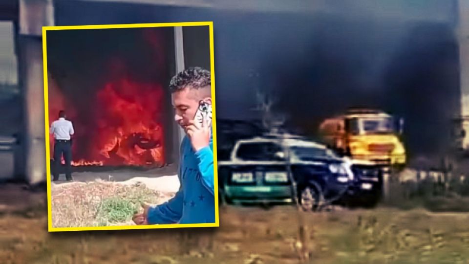Camión de carga se incendia al caer de puente en Tulancingo, Hidalgo.