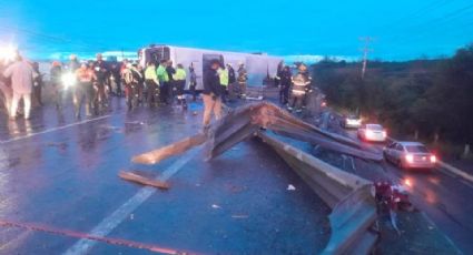 Identifican a los 57 lesionados tras volcadura de camión urbano de la Ruta 611 en Apodaca