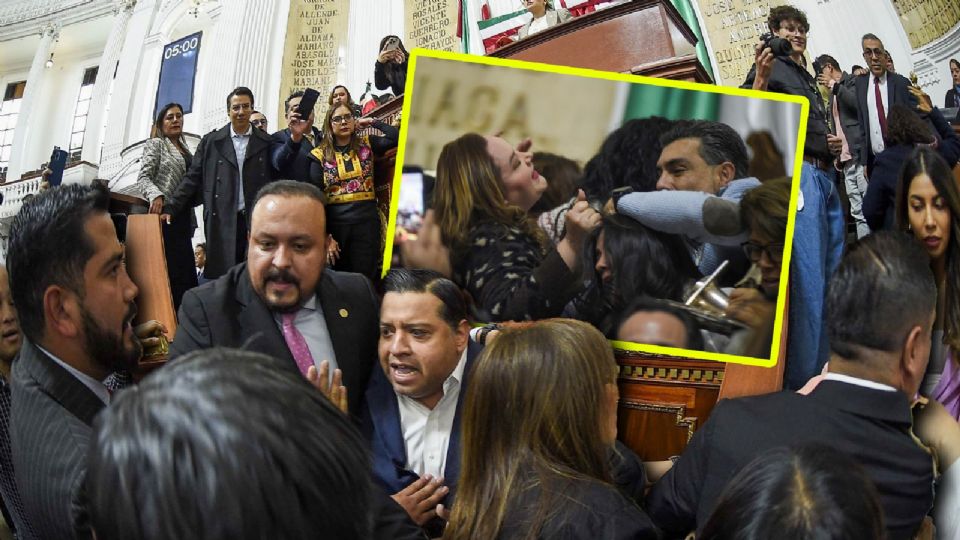 La pelea en el Congreso de la CDMX dejó imágenes que recorrieron redes sociales.