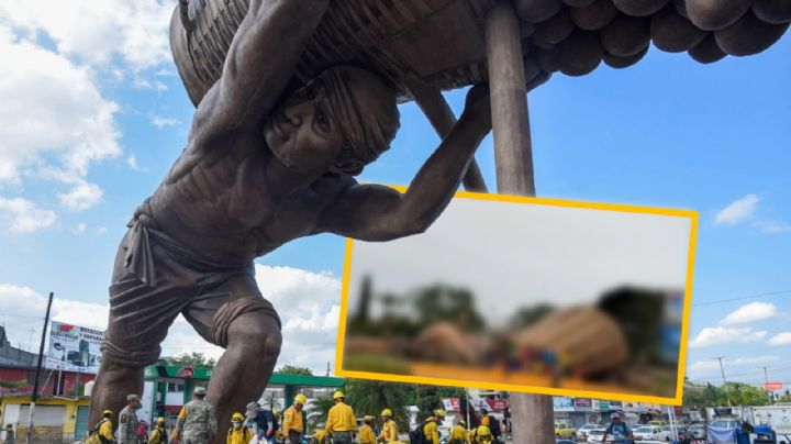 VIDEO | Momento exacto en que cae "El Colotero", escultura emblemática de Veracruz
