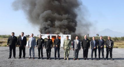 Incineran más de 1.4 toneladas de drogas en Campo Militar de Nuevo León