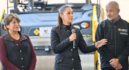 Claudia Sheinbaum y Delfina Gómez entregan Trenes de Pavimentación para renovar vialidades en Edomex